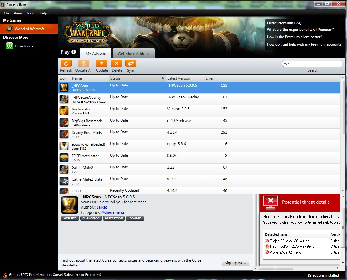 Kiegészítőnek álcázott trójai lopkodja a World of Warcraft játékosok adatait