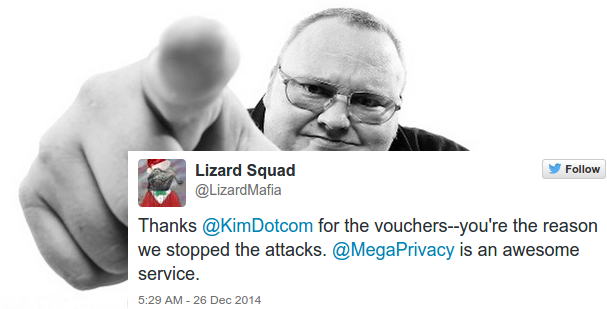 Kim Dotcom örök prémiumot ajánlott a Lizard Squad-nak, ha hagyják játszani