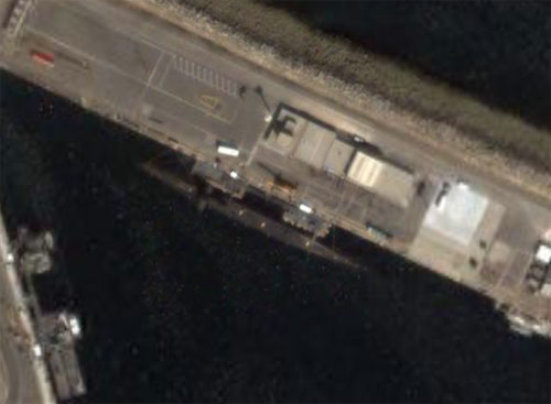 Kínai rakétahordozó tengeralattjáró a Google Earth-ön
