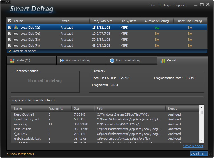 Letölthető az IObit SmartDefrag legfrissebb változata
