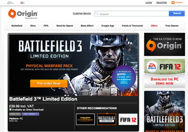 Már 4 millió felhasználóval büszkélkedhet az Origin – az EA szerint ez jövőre megduplázódik