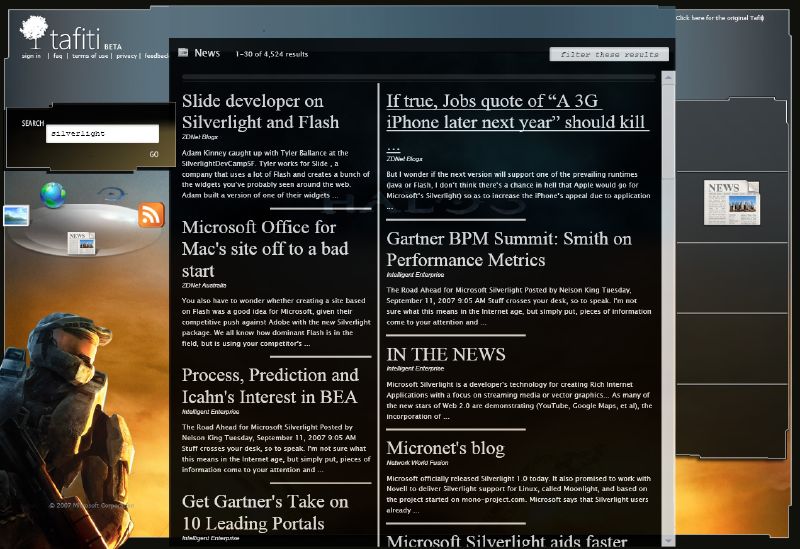 Microsoft-kereső Halo3-dizájnnal