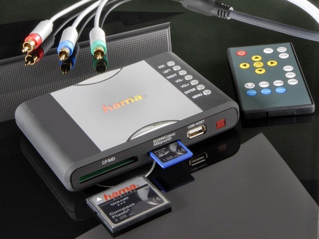 Nagy felbontású képnézegetés a tv-n kártyaolvasóról