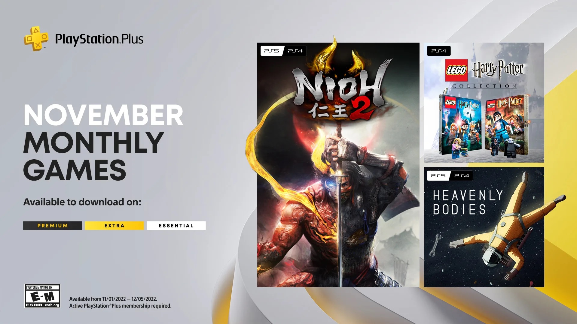 Nioh 2 és LEGO Harry Potter Collection a PS Plus novemberi ingyenes játékai között