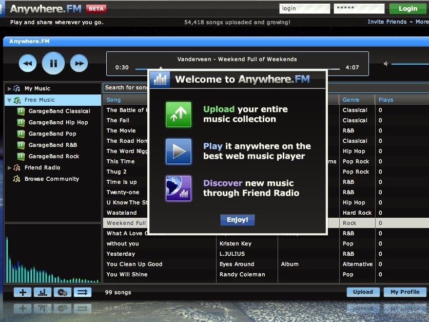 Online tárhely a feltöltött zenéknek
