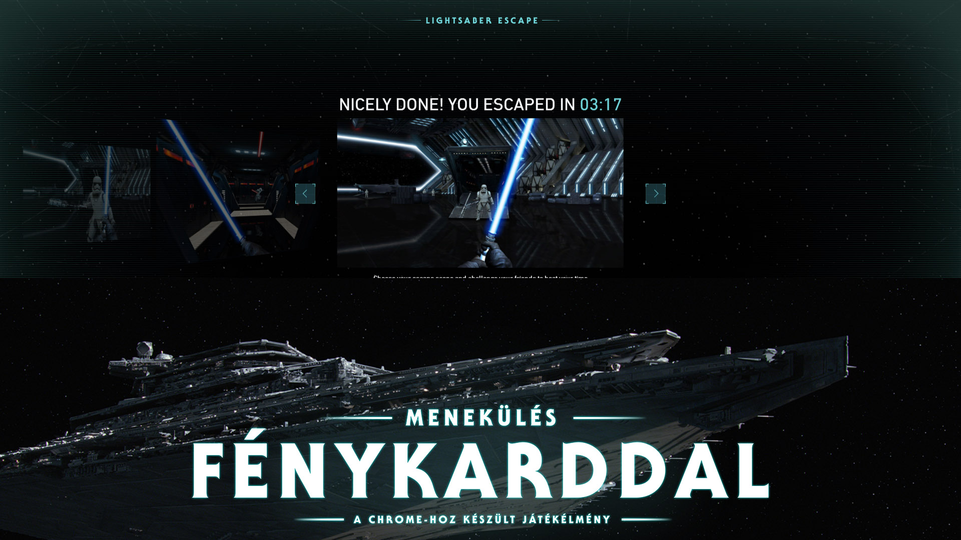 Rövid Star Wars játékot csalhatunk elő a Google Chrome-ból