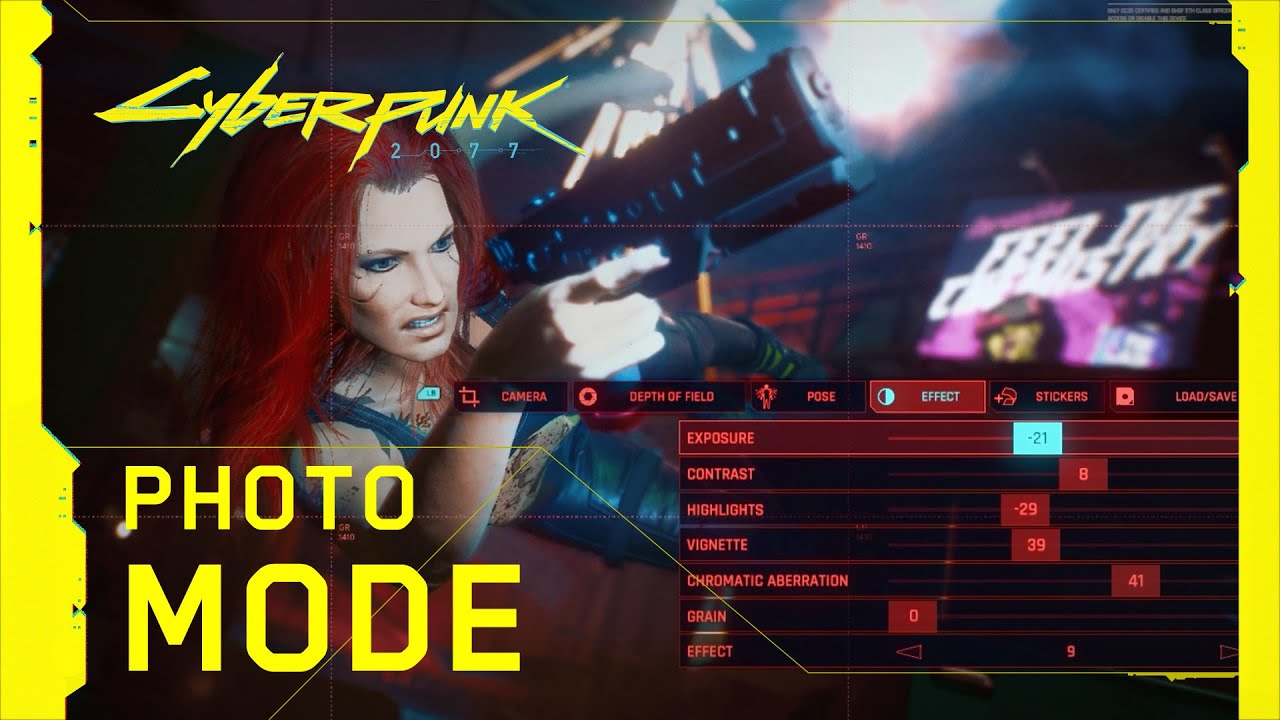 Traileren a Cyberpunk 2077 fotó módja