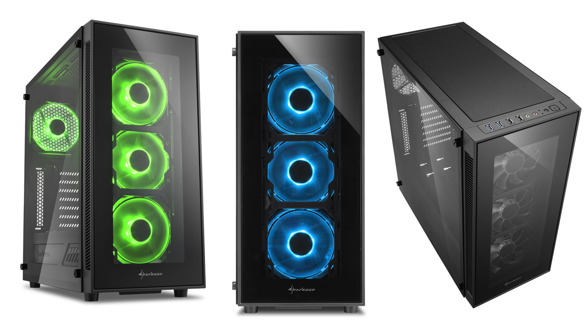 Üveg előlapot kapott a Sharkoon új háza