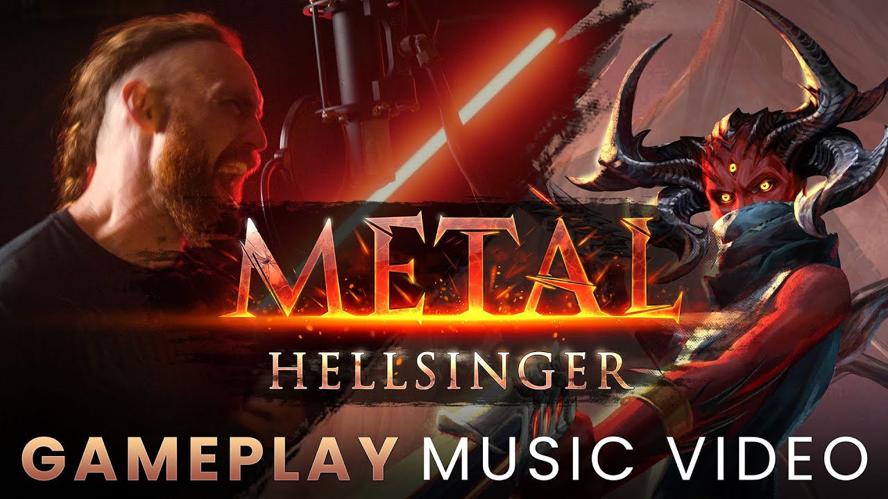 Videón, ahogyan James Dorton a Metal: Hellsinger egyik zúzós dalát hörgi