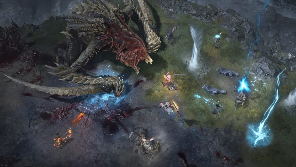 Videón láthatjuk a Diablo IV egyik World Boss harcát