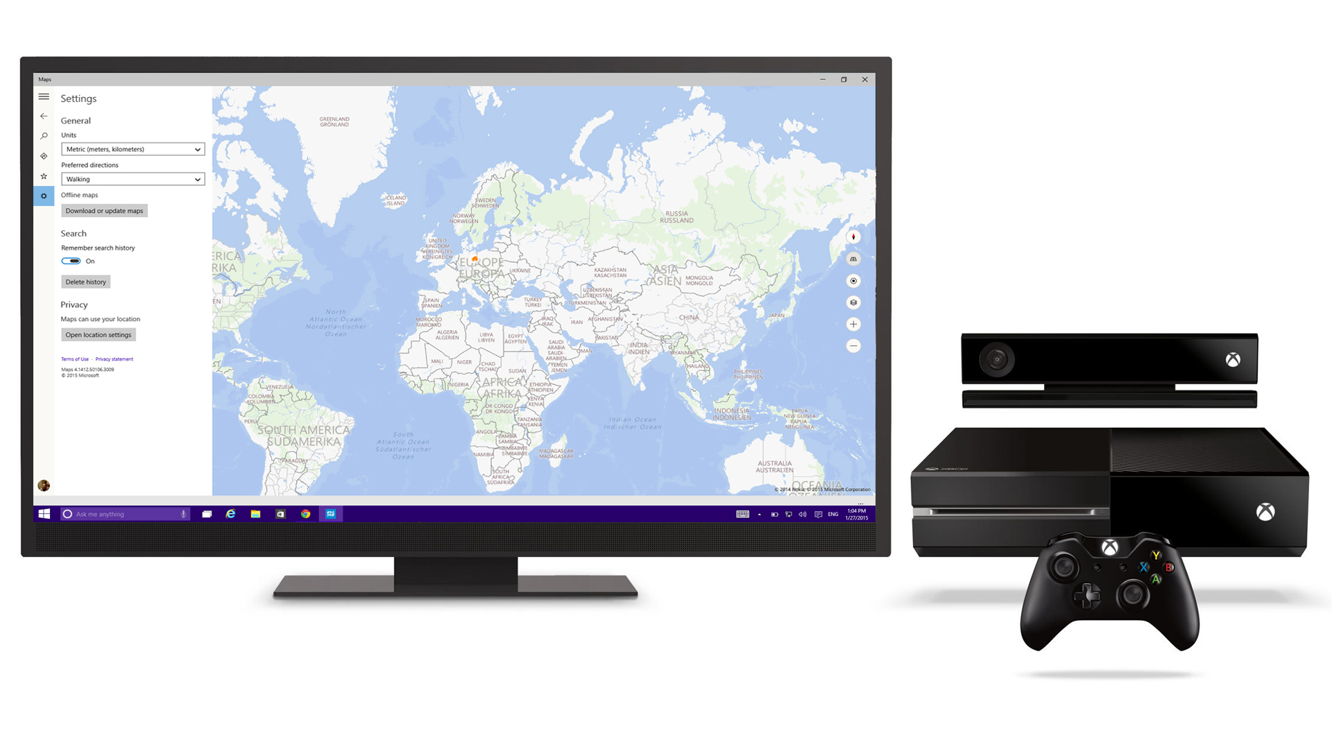 Xbox-ra is megérkezett a Windows 10 térképszolgáltatása