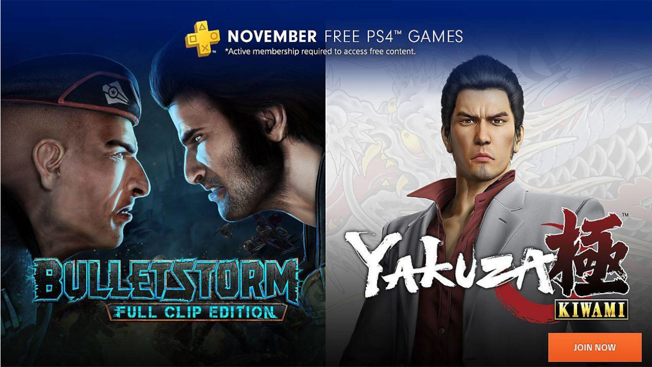 Yakuza Kiwami és Bulletstorm: Full Clip Edition a PS Plus novemberi játékai között?